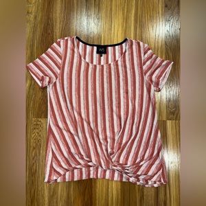 Basic red and white striped blouse